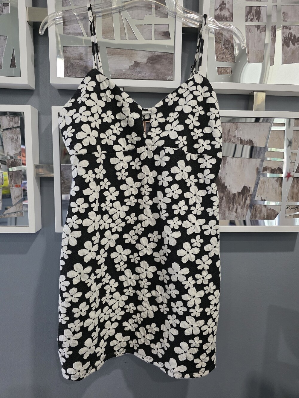 wild fable Black and White Floral Mini Dress